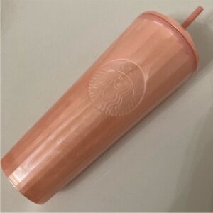 Starbucks Pearly Pink Peach Dome Tumbler